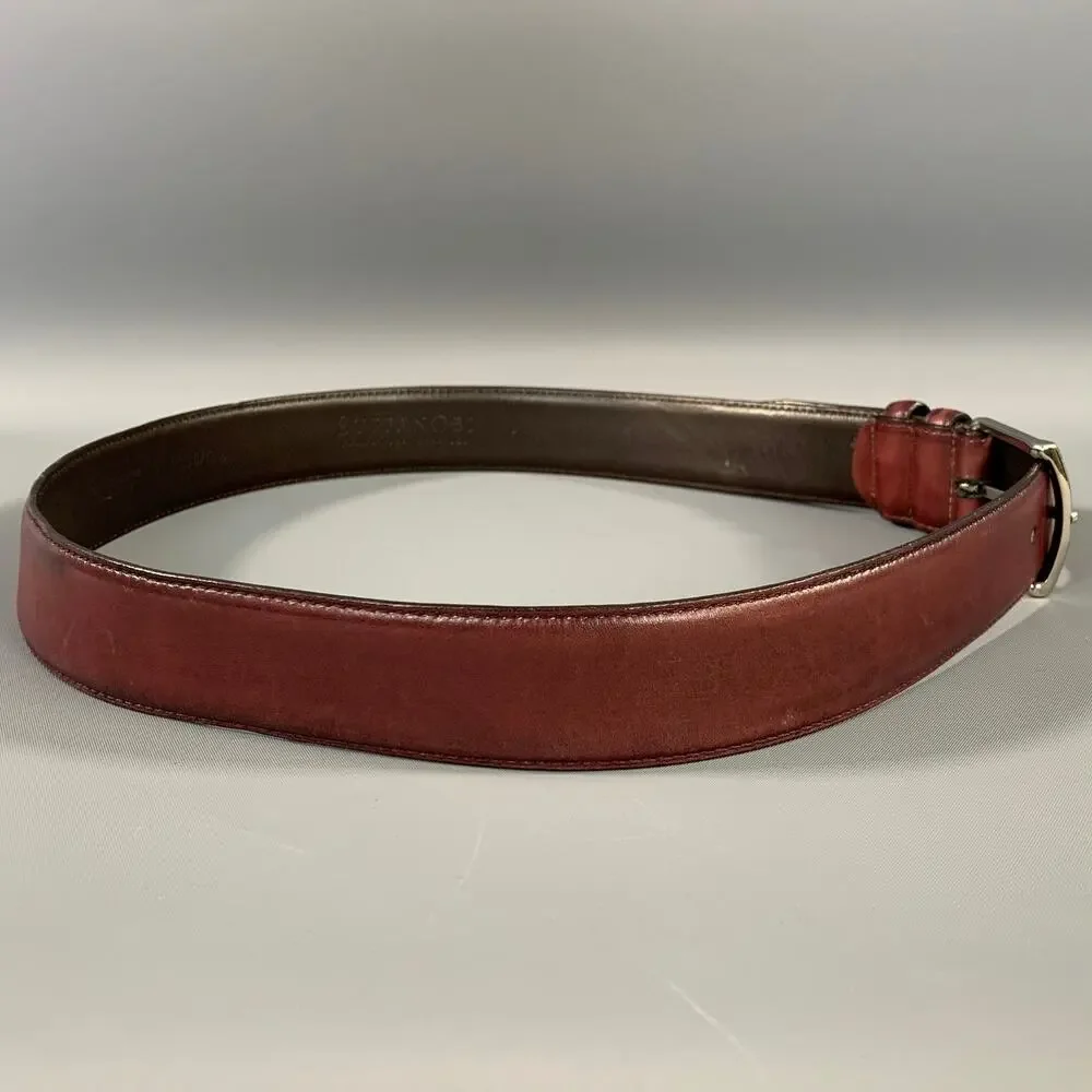STEFANOBI Size 34 Burgundy Leather Belt